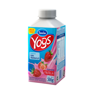 Yogur bebible entero SanCor Yogs frutilla 500 g.