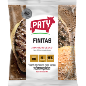 Hamburguesas de Carne Vacuna Finitas Paty Flowpack 2Un 100Grs.