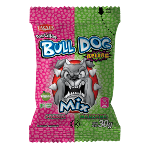 Bull dog sandia y manzana